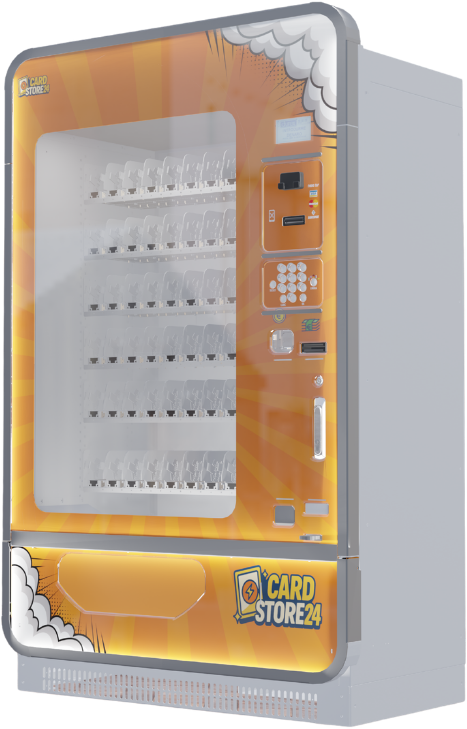 Distributore CardStore24 CS60 con grafica arancione personalizzata